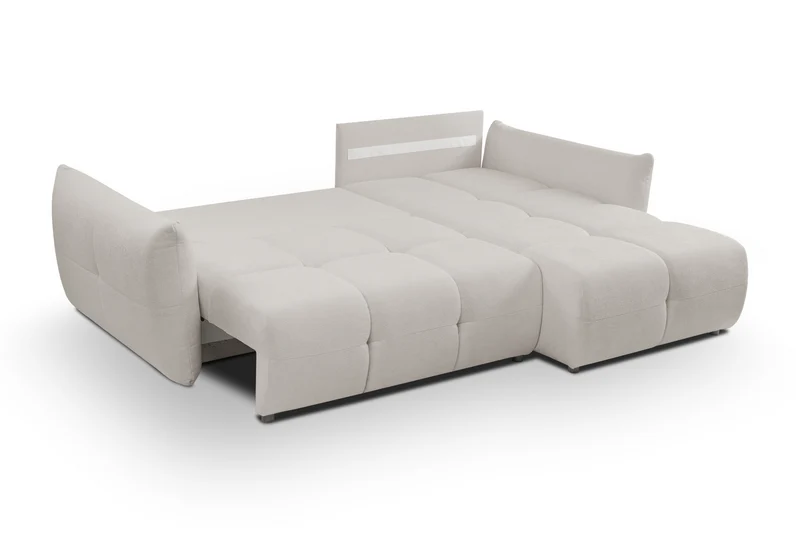 Divano letto angolare in tessuto cinigliato Dublino 257x111/177 cm