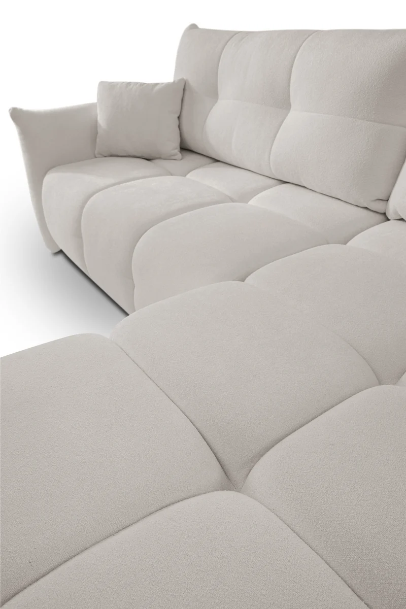Divano letto angolare in tessuto cinigliato Dublino 257x111/177 cm