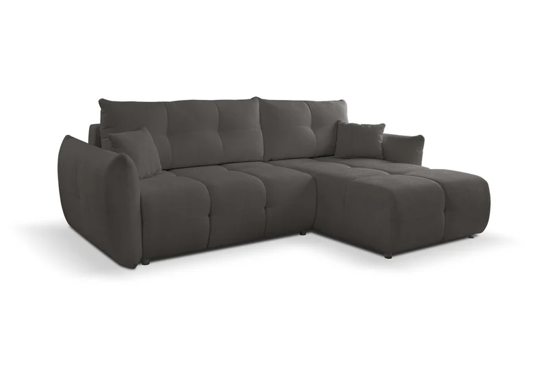 Divano letto angolare in tessuto cinigliato Dublino 257x111/177 cm