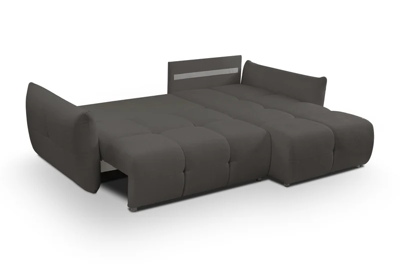Divano letto angolare in tessuto cinigliato Dublino 257x111/177 cm