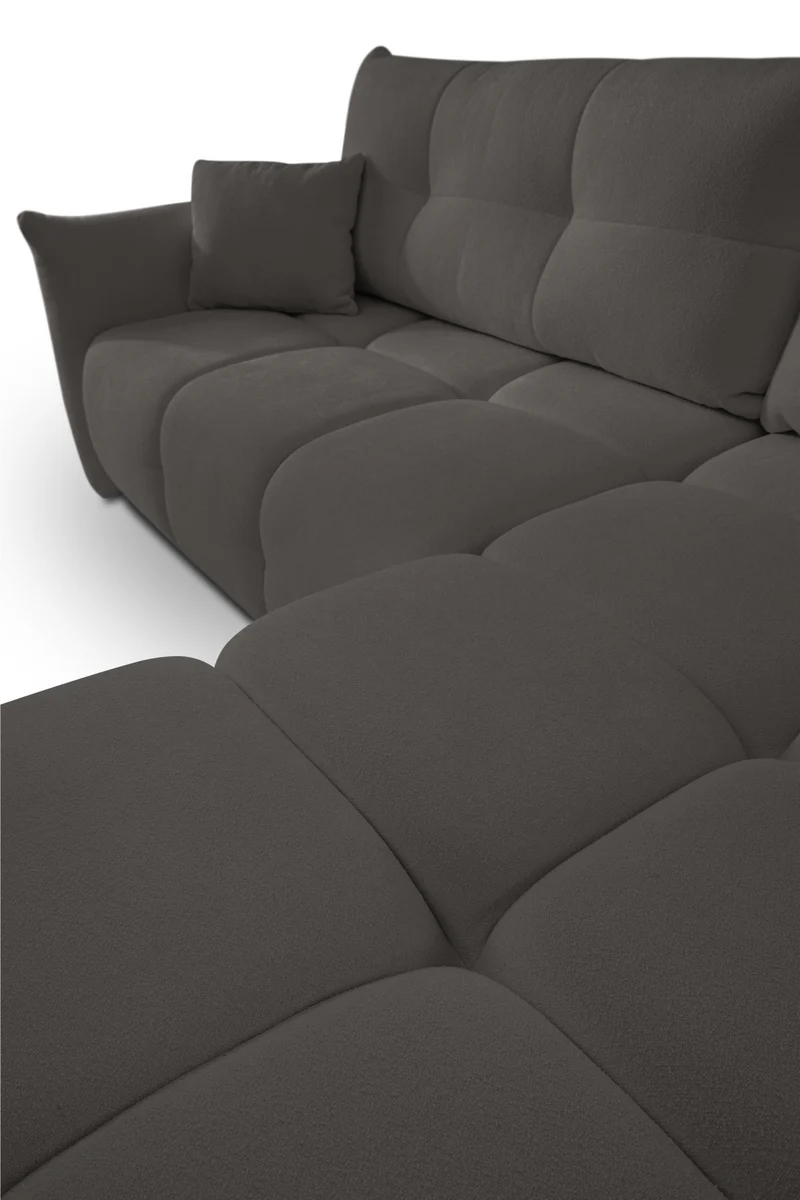 Divano letto angolare in tessuto cinigliato Dublino 257x111/177 cm