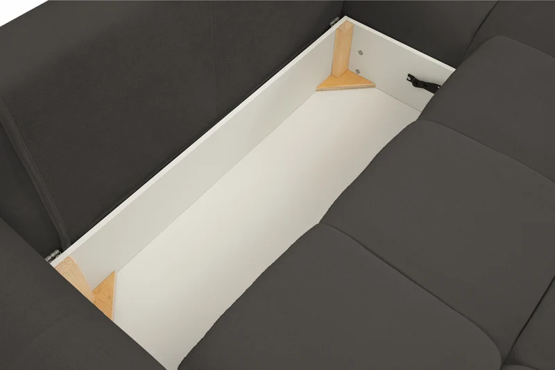 Divano letto angolare in tessuto cinigliato Dublino 257x111/177 cm