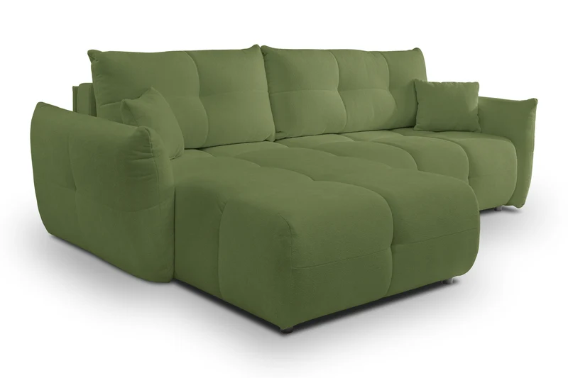 Divano letto angolare in tessuto cinigliato Dublino 257x111/177 cm