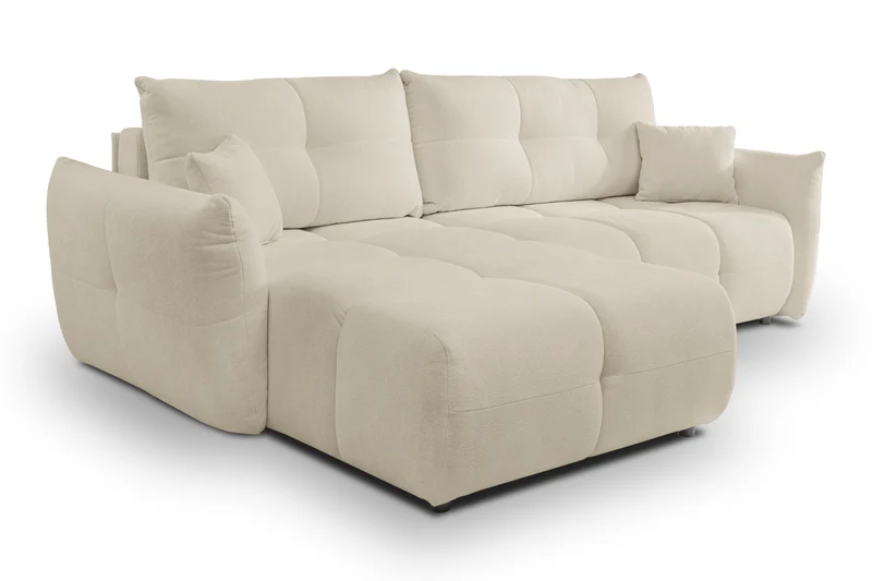 Divano letto angolare in tessuto cinigliato Dublino 257x111/177 cm