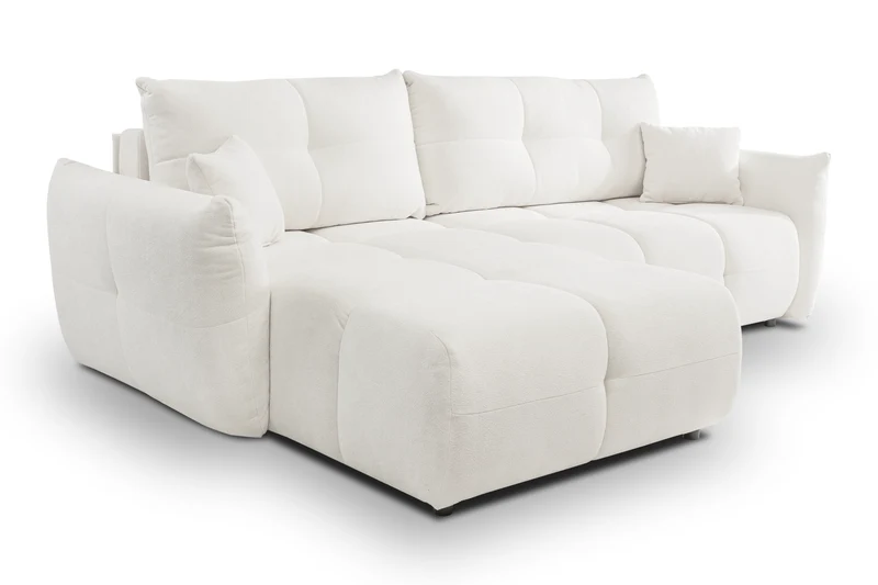 Divano letto angolare in tessuto cinigliato Dublino 257x111/177 cm