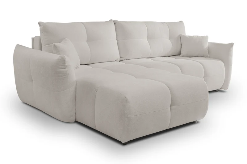 Divano letto angolare in tessuto cinigliato Dublino 257x111/177 cm