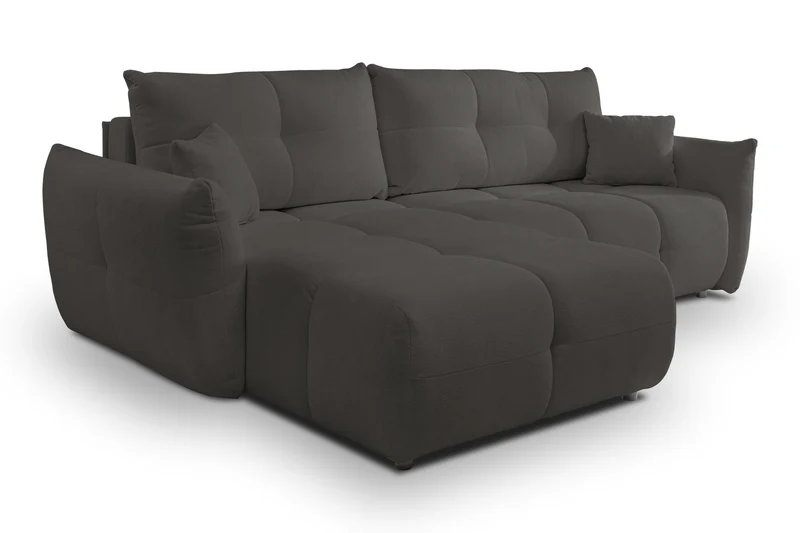 Divano letto angolare in tessuto cinigliato Dublino 257x111/177 cm
