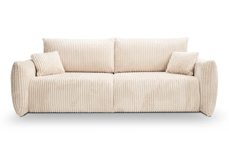 Divano letto in tessuto cannettato cashmere Marsiglia 240x108/145 cm