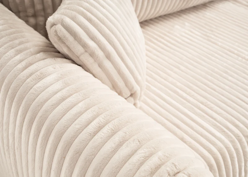 Divano letto in tessuto cannettato cashmere Marsiglia 240x108/145 cm