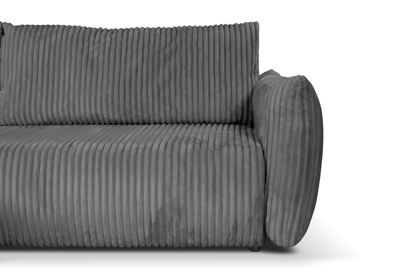 Divano letto angolare in tessuto cannettato Parigi 257x111/177 cm