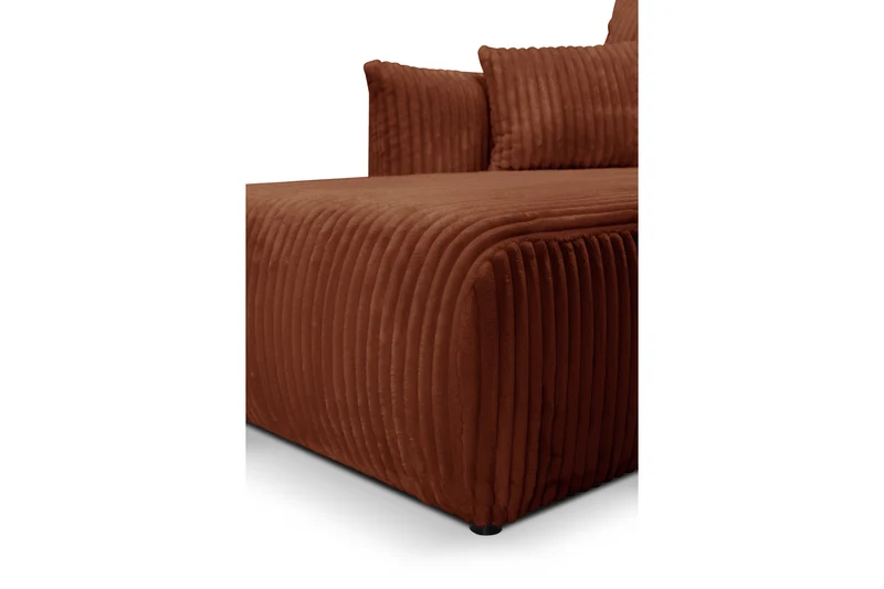 Divano letto angolare in tessuto cannettato Parigi 257x111/177 cm