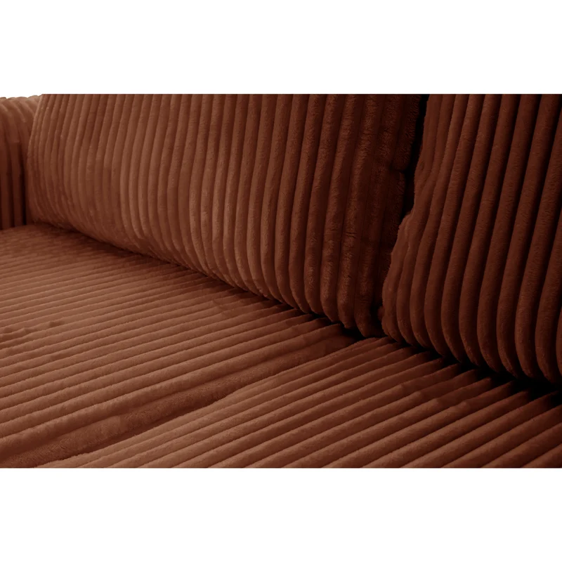 Divano letto angolare in tessuto cannettato Parigi 257x111/177 cm