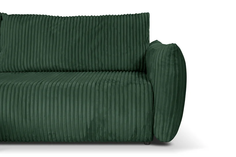 Divano letto angolare in tessuto cannettato Parigi 257x111/177 cm
