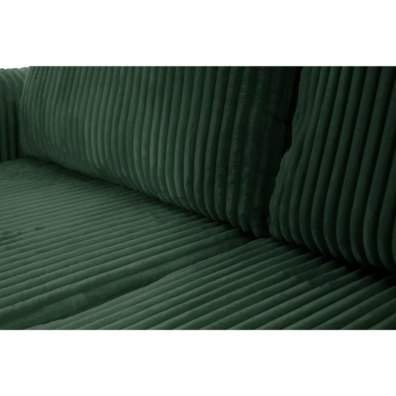 Divano letto angolare in tessuto cannettato Parigi 257x111/177 cm