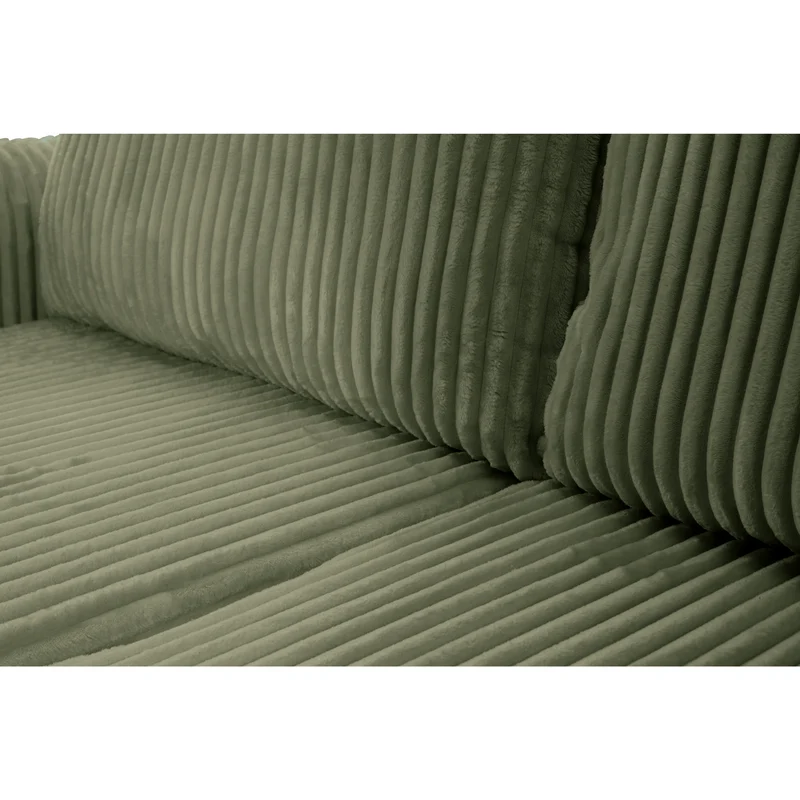 Divano letto angolare in tessuto cannettato Parigi 257x111/177 cm