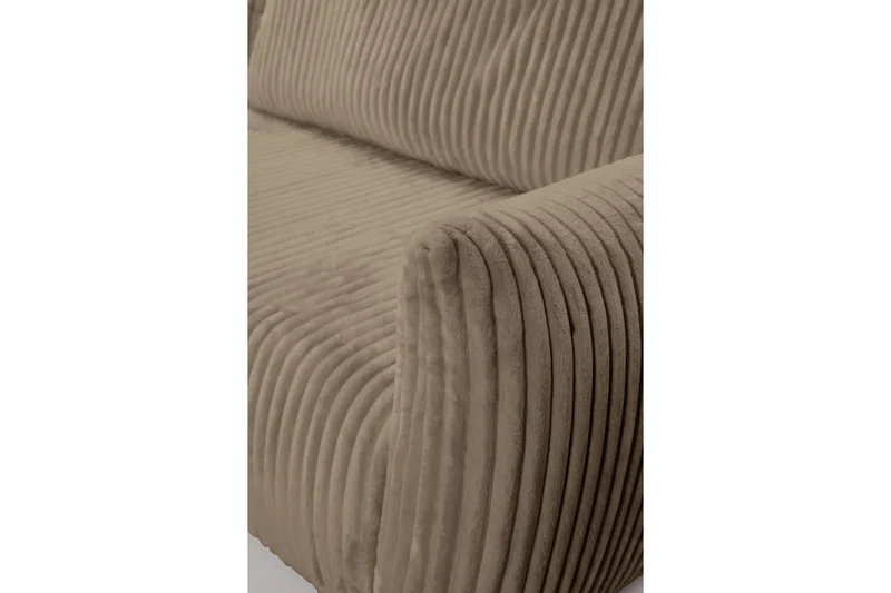 Divano letto angolare in tessuto cannettato Parigi 257x111/177 cm