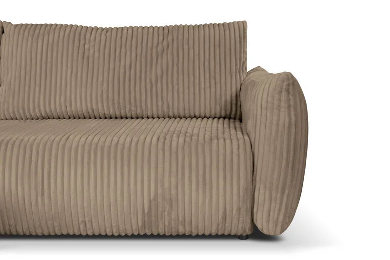 Divano letto angolare in tessuto cannettato Parigi 257x111/177 cm