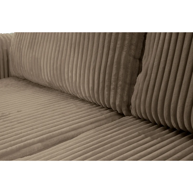 Divano letto angolare in tessuto cannettato Parigi 257x111/177 cm