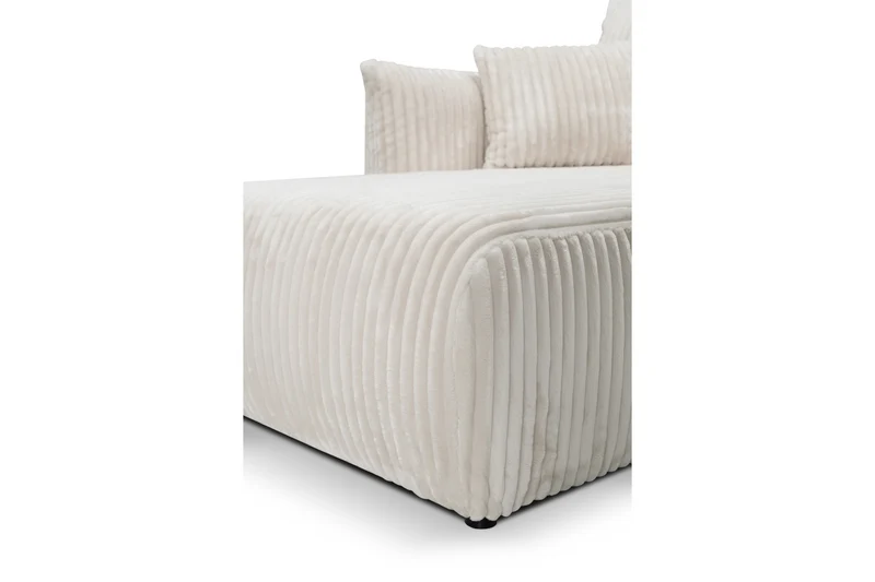 Divano letto angolare in tessuto cannettato Parigi 257x111/177 cm