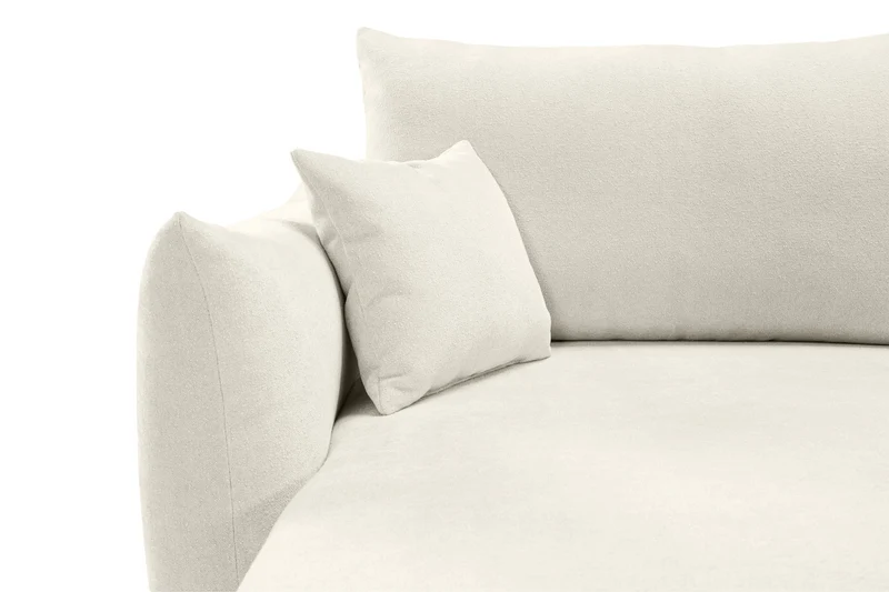 Divano letto angolare in tessuto cinigliato bianco Parigi 257x111/177 cm