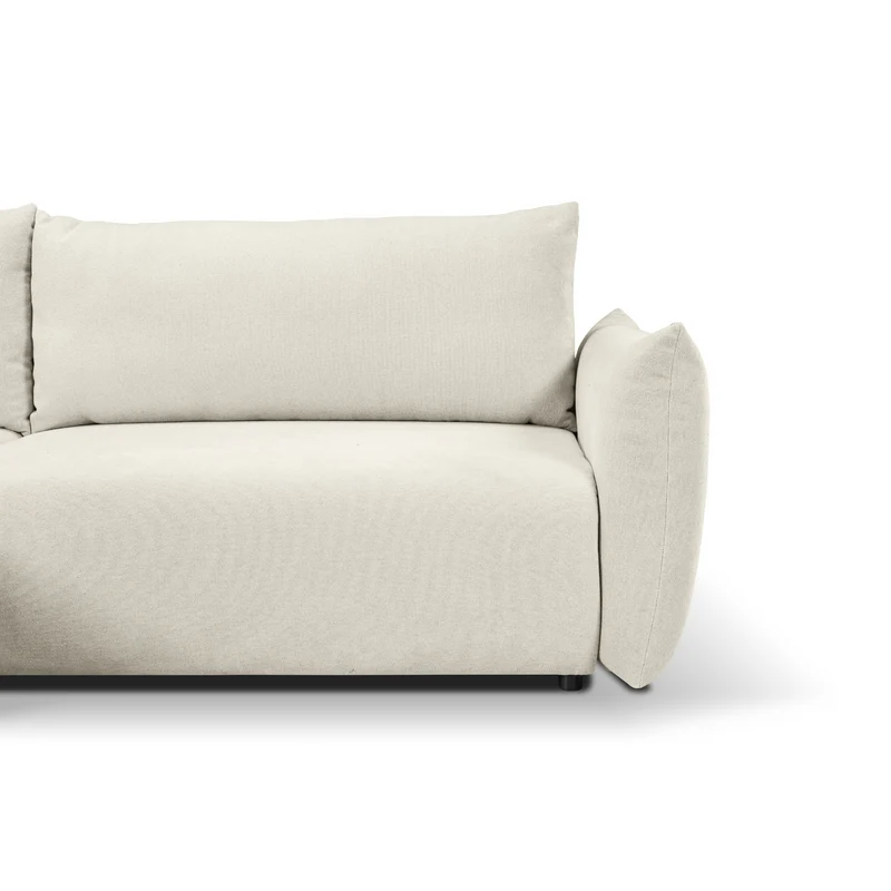 Divano letto angolare in tessuto cinigliato bianco Parigi 257x111/177 cm