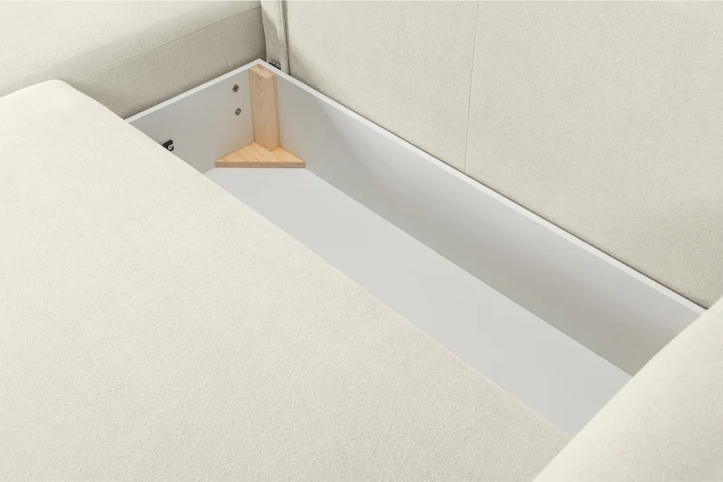 Divano letto angolare in tessuto cinigliato bianco Parigi 257x111/177 cm