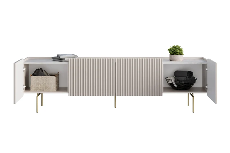 Mobile TV 2 ante 2 cassetti con piede in metallo Miami 200x57 cm