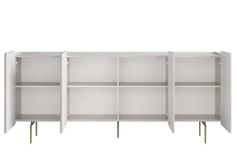 Madia 4 ante con piede in metallo Miami 200x87 cm