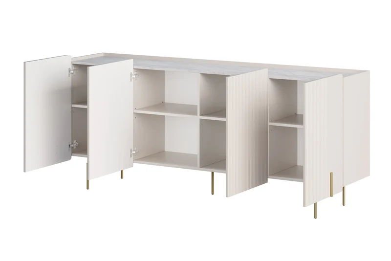 Madia 4 ante con piede in metallo Miami 200x87 cm