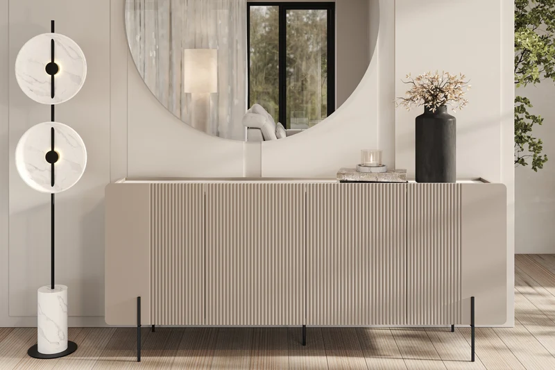Madia 4 ante con piede in metallo Miami 200x87 cm