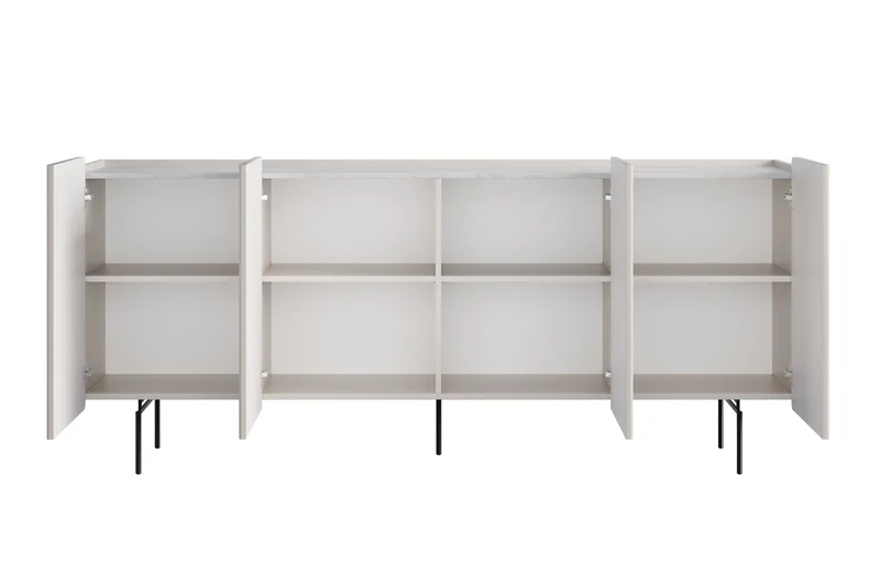 Madia 4 ante con piede in metallo Miami 200x87 cm