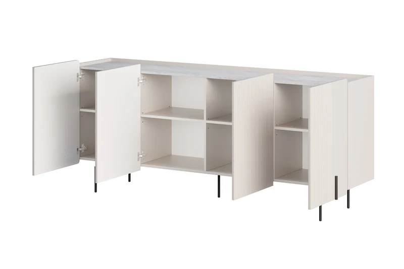 Madia 4 ante con piede in metallo Miami 200x87 cm