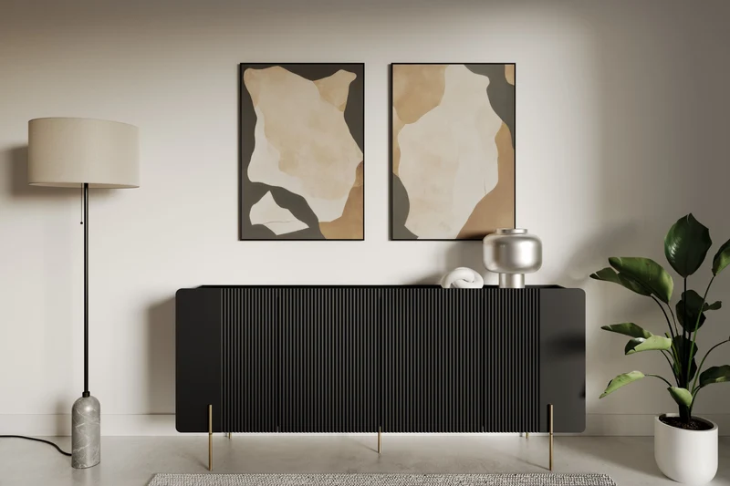 Madia 4 ante con piede in metallo Miami 200x87 cm