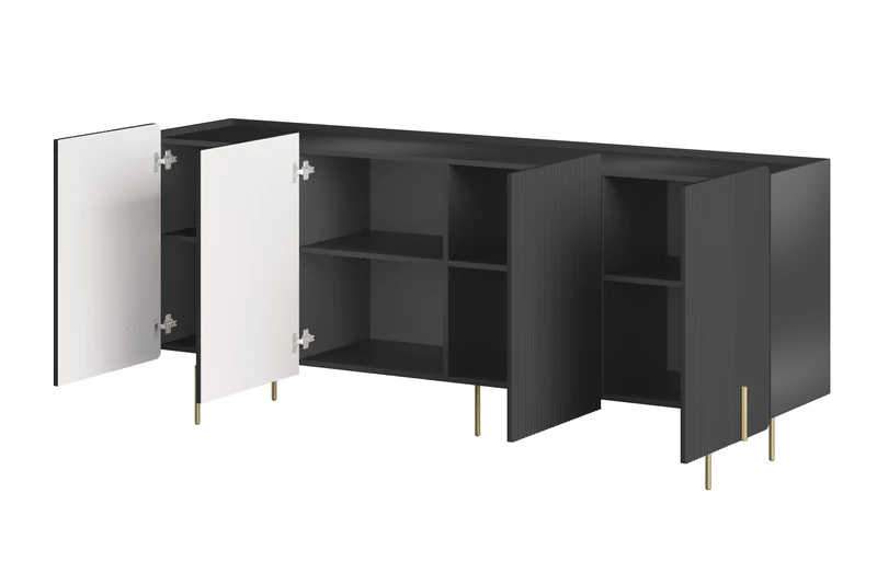 Madia 4 ante con piede in metallo Miami 200x87 cm
