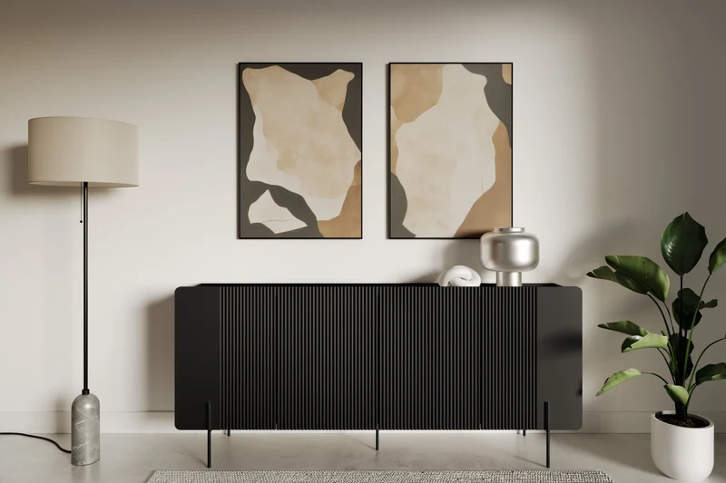 Madia 4 ante con piede in metallo Miami 200x87 cm