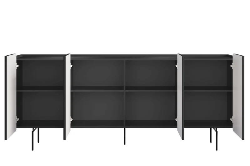 Madia 4 ante con piede in metallo Miami 200x87 cm