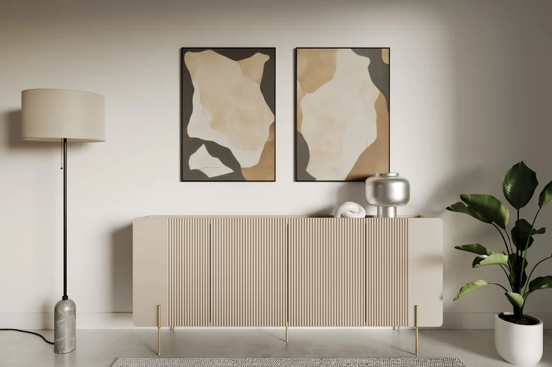 Madia 4 ante con piede in metallo Miami 200x87 cm