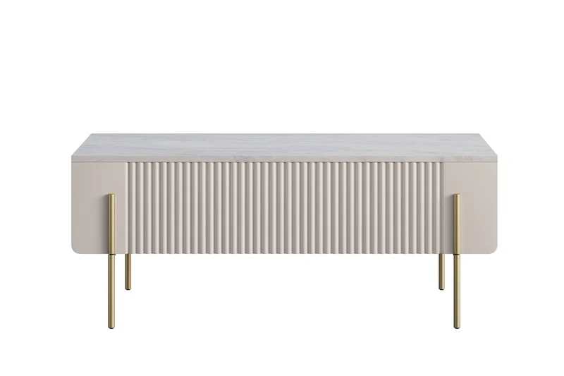 Tavolino 2 cassetti con piede in metallo Miami 100x40 cm