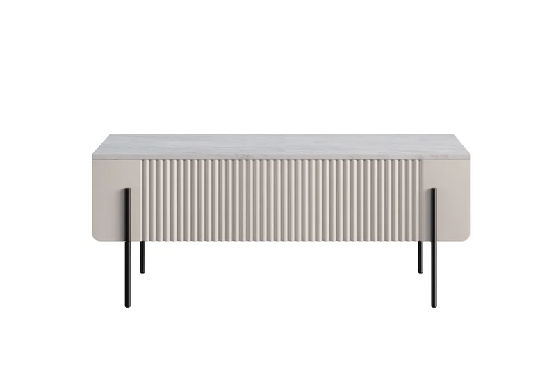 Tavolino 2 cassetti con piede in metallo Miami 100x40 cm