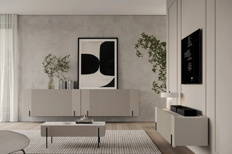 Tavolino 2 cassetti con piede in metallo Miami 100x40 cm