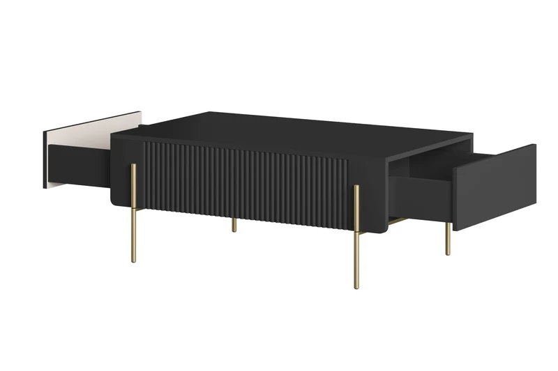 Tavolino 2 cassetti con piede in metallo Miami 100x40 cm