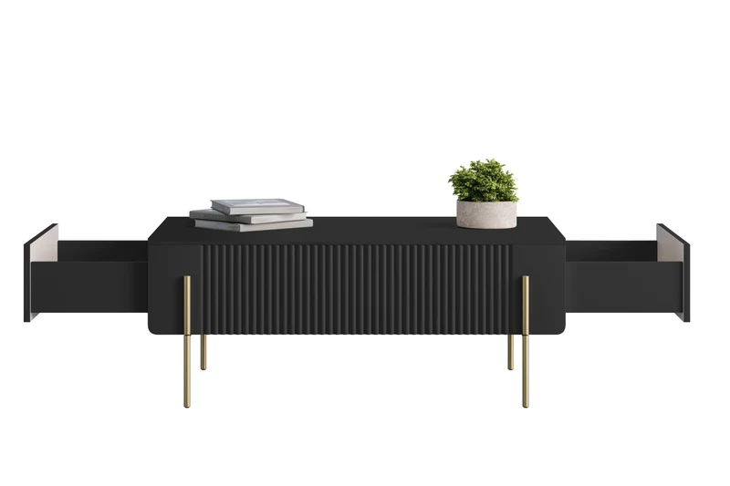 Tavolino 2 cassetti con piede in metallo Miami 100x40 cm