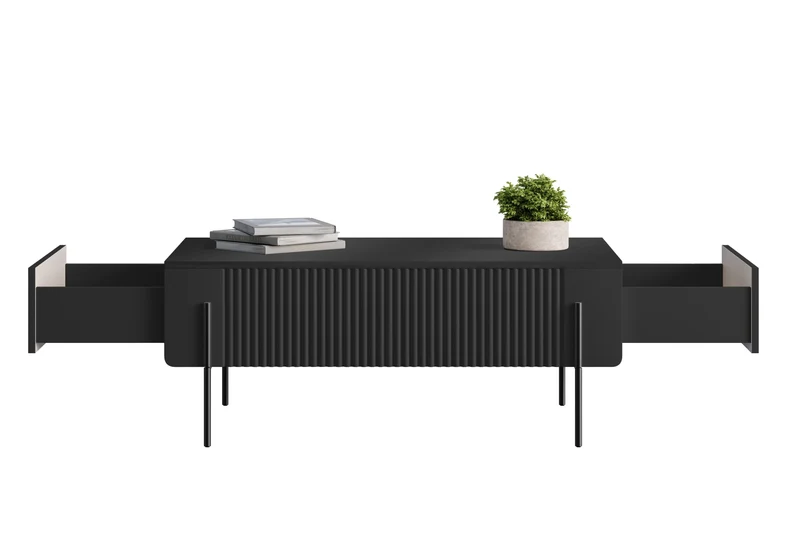 Tavolino 2 cassetti con piede in metallo Miami 100x40 cm