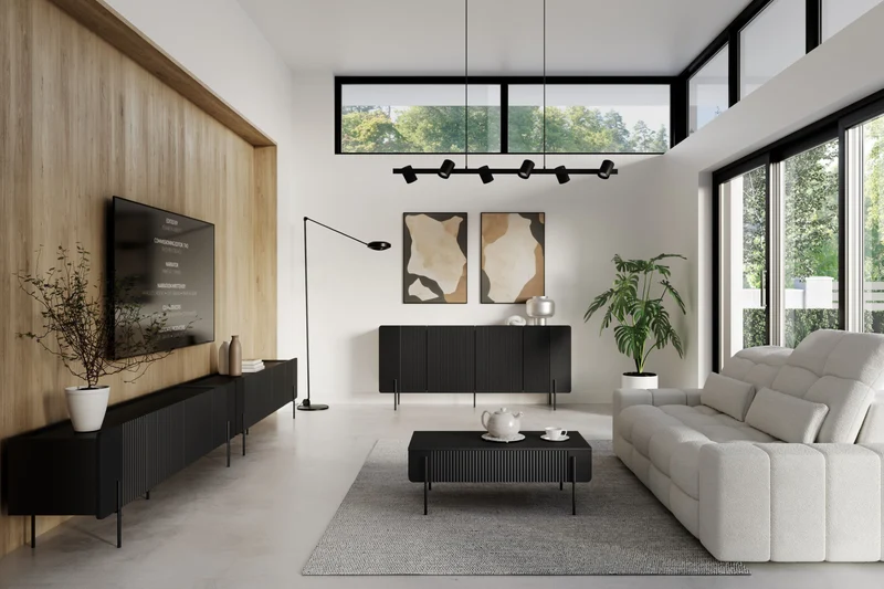 Tavolino 2 cassetti con piede in metallo Miami 100x40 cm