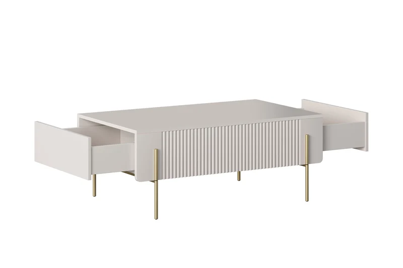 Tavolino 2 cassetti con piede in metallo Miami 100x40 cm
