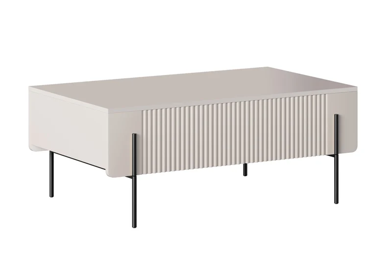 Tavolino 2 cassetti con piede in metallo Miami 100x40 cm