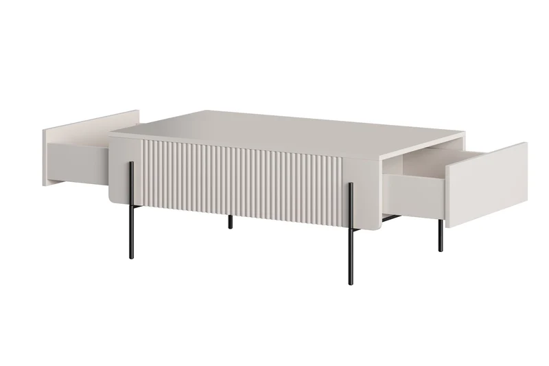 Tavolino 2 cassetti con piede in metallo Miami 100x40 cm