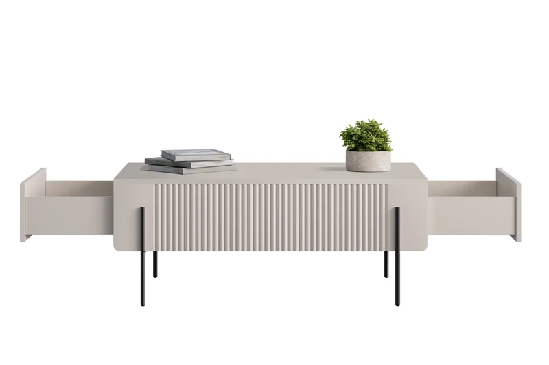 Tavolino 2 cassetti con piede in metallo Miami 100x40 cm
