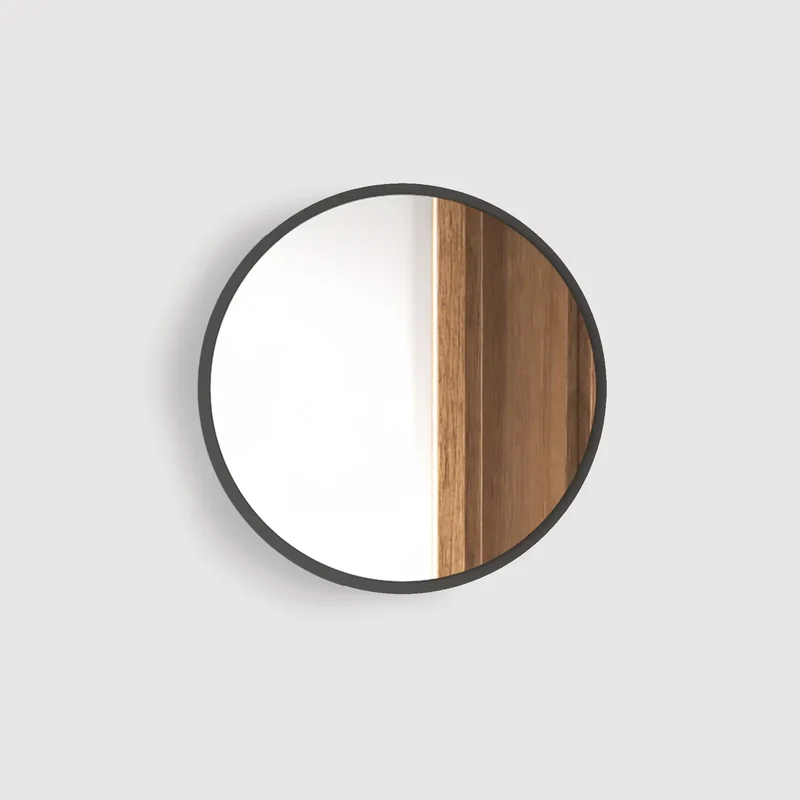 Anbar - Specchio tondo moderno grigio antracite Ø 60 cm