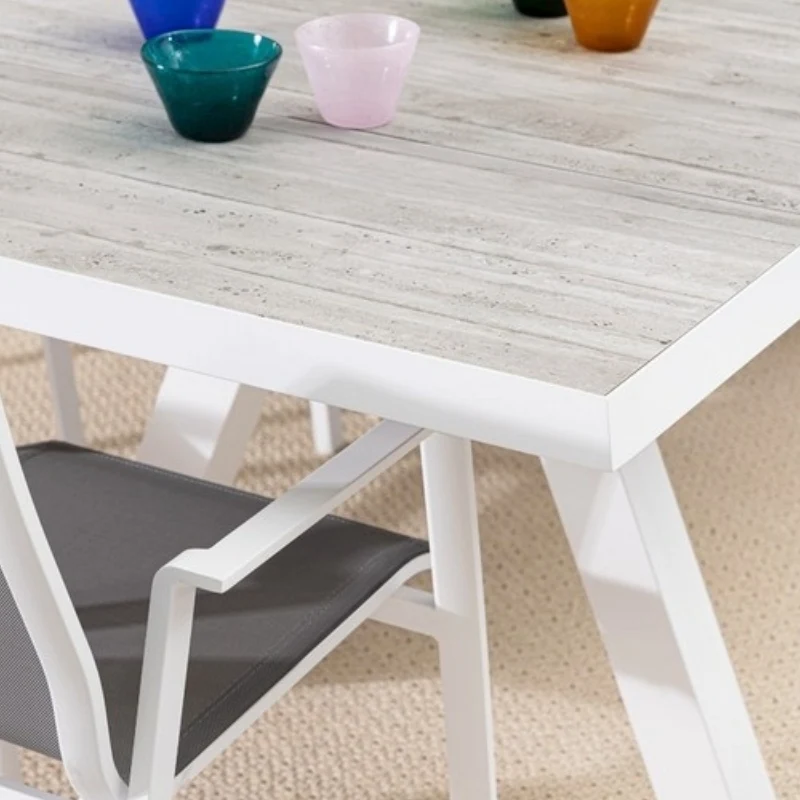 Tavolo da giardino allungabile con piano in ceramica 205/265 cm – Krion